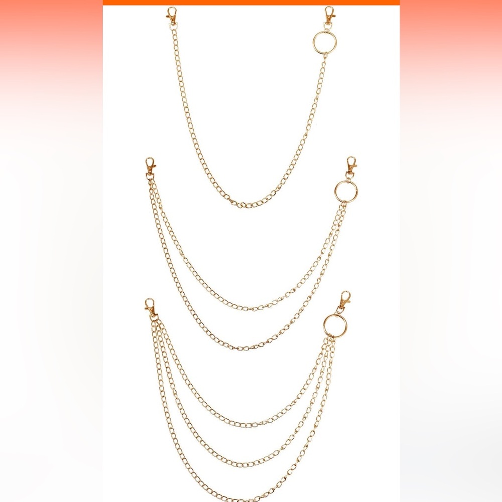 Gold pocket chains 3 piece